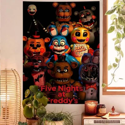 Fnaf Five Nights At Freddys Aesthetic Wall Art Tapestry