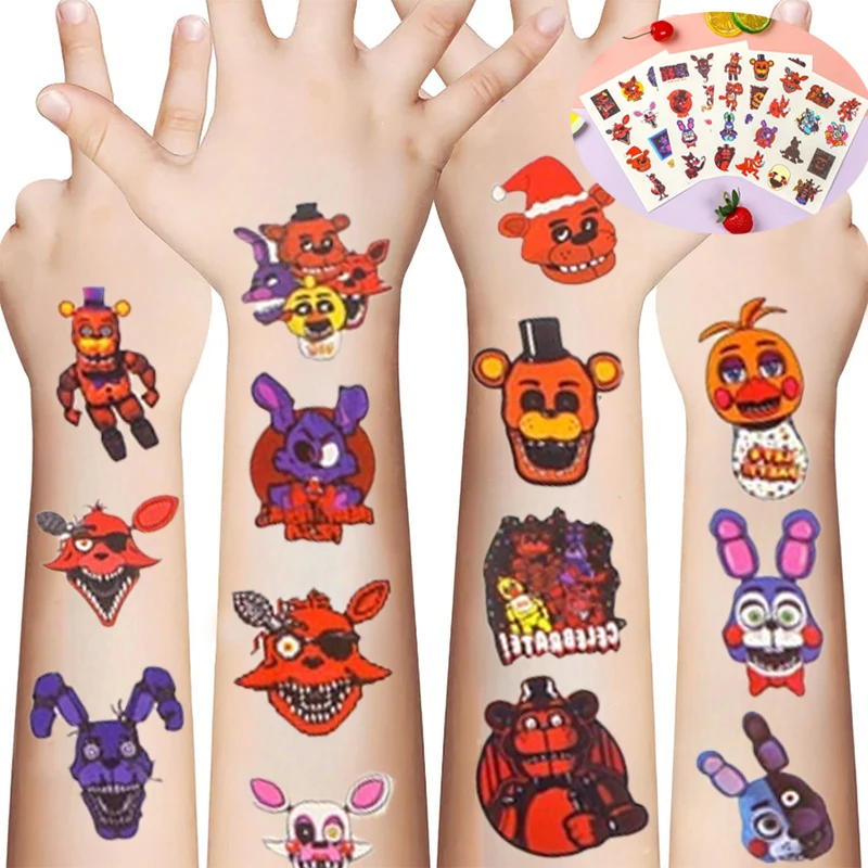 Five Nights At Freddy's 2 Kid Cartoon Cute Fun DIY Tattoos Stickers