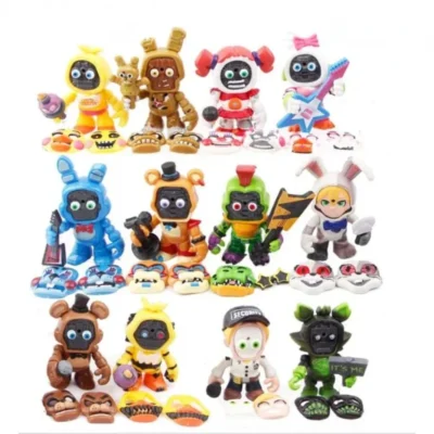 12pcs/set FNAF Figures Freddy Face Changeable Action Figure