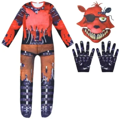 2025 12 Horriable Halloween Costume for Kids Five Nights F-Freddyed Jumpsuit Cosplay