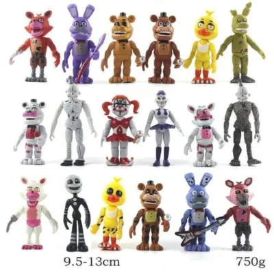18pcs/set Freddy Bonnie Foxy Chica Fazbear Bear Sister Action Figure