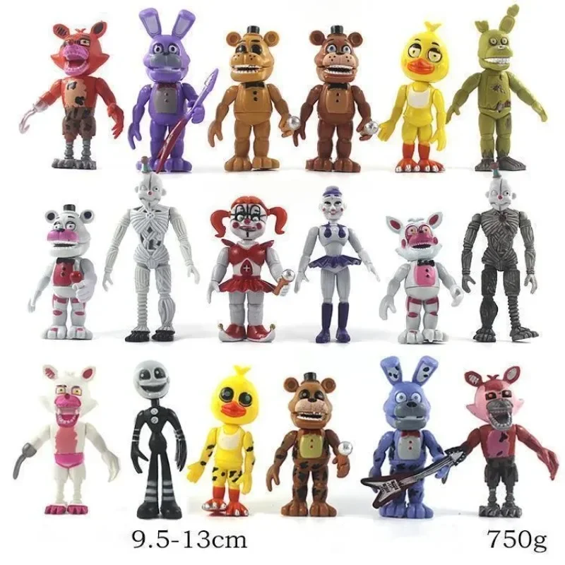 18pcs/set Freddy Bonnie Foxy Chica Fazbear Bear Sister Action Figure