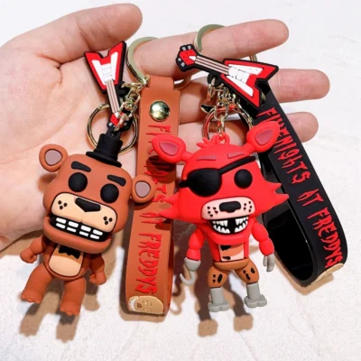 1 Pc Cartoon Five Nights at Freddy's Bear Action Figures Keychain