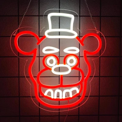 Cute Five Nights Bear Neon Sign, Anime Neon Light
