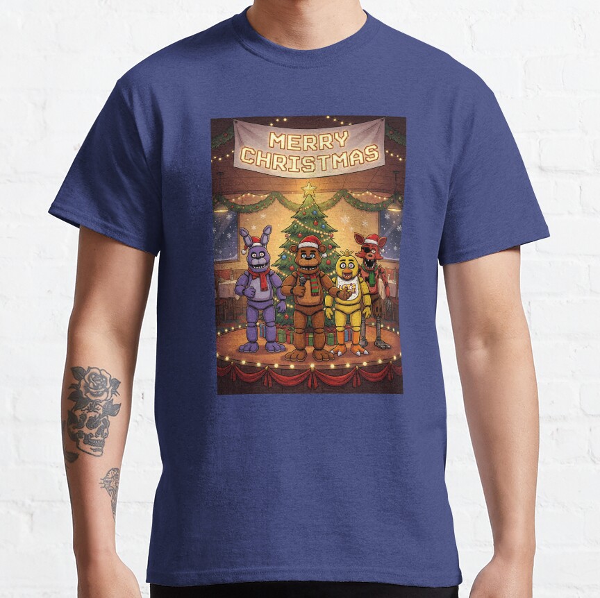 Merry Christmas Fnaf Game T-Shirt - Image 4