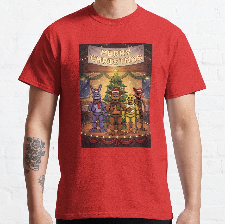 Merry Christmas Fnaf Game T-Shirt - Image 5