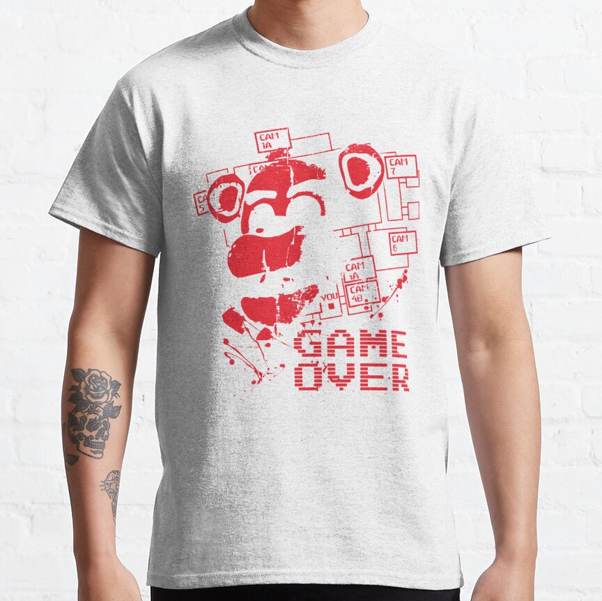 Five Nights At Freddy_S Pizzeria Game Over T-Shirt - Image 6