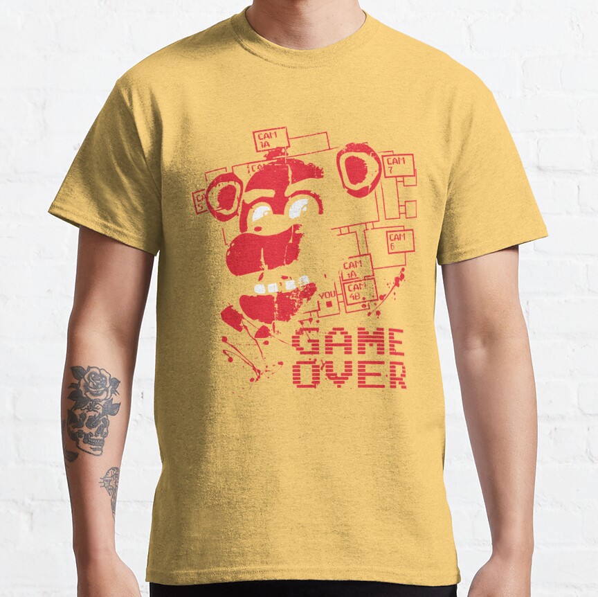 Five Nights At Freddy_S Pizzeria Game Over T-Shirt - Image 3