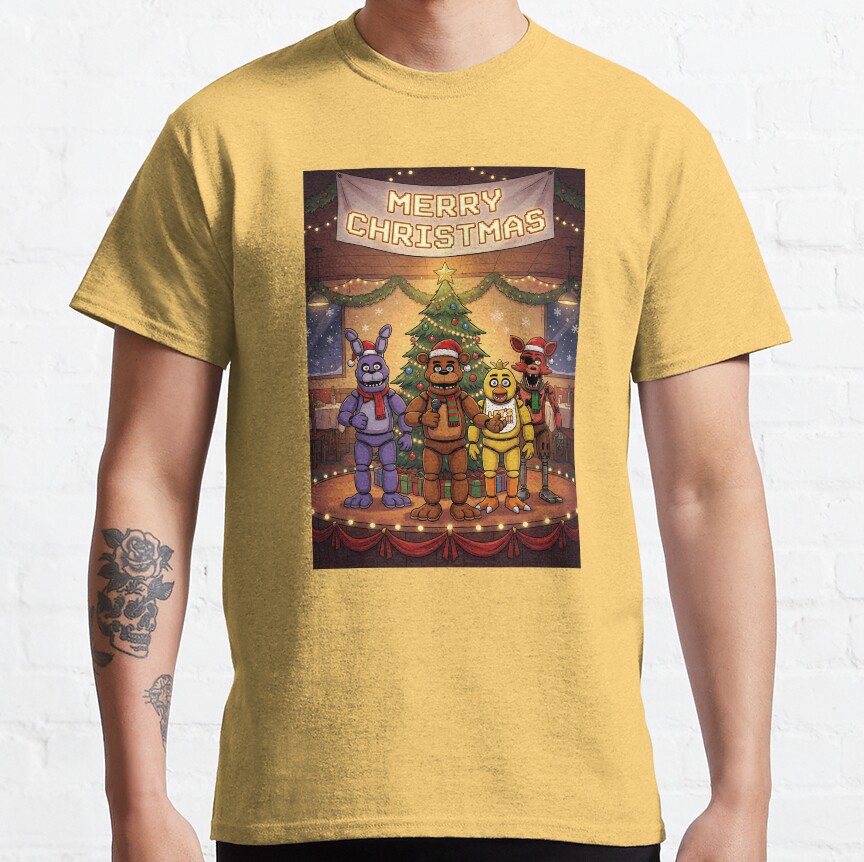 Merry Christmas Fnaf Game T-Shirt - Image 3