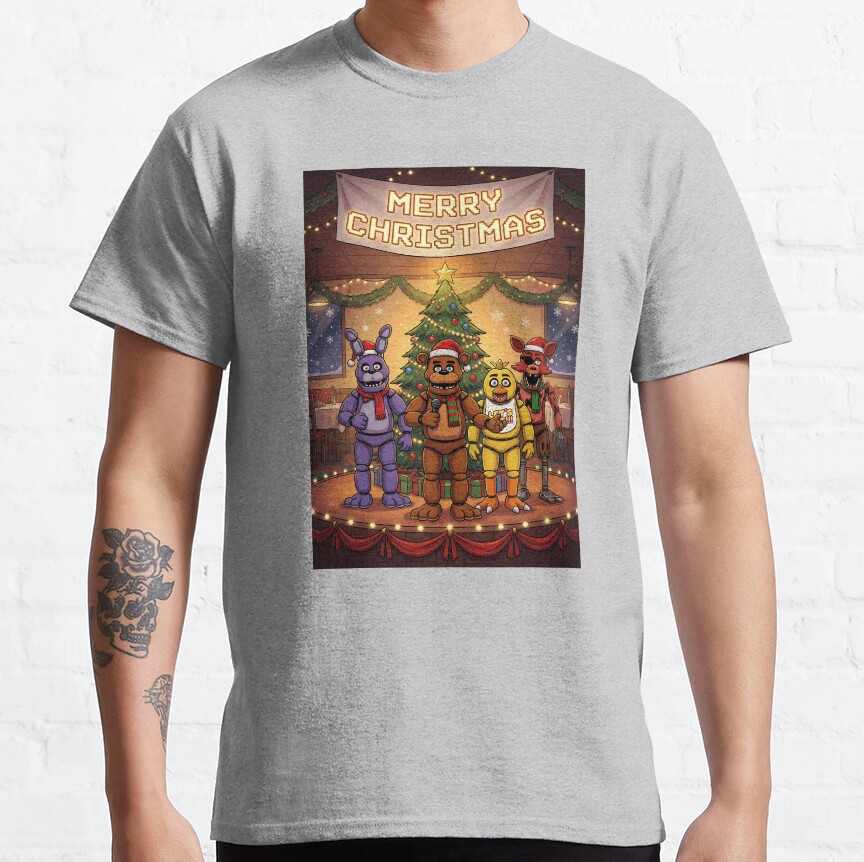 Merry Christmas Fnaf Game T-Shirt - Image 6