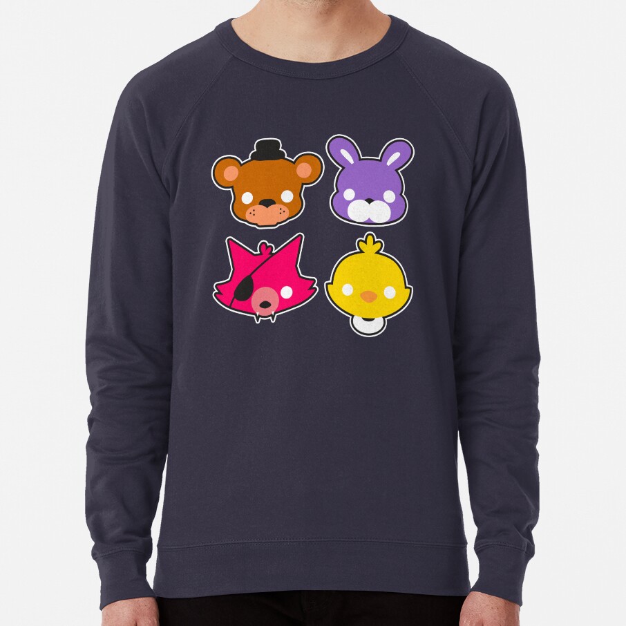 Fnaf Freddy S Faces Pattern Cute Kawaii Chibi For Kids Sweatshirt - Image 2
